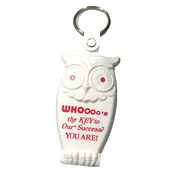 Who's The Key To Your Success Owl Plastic Keychain Russ De Mille Realtor... - Picture 1 of 5